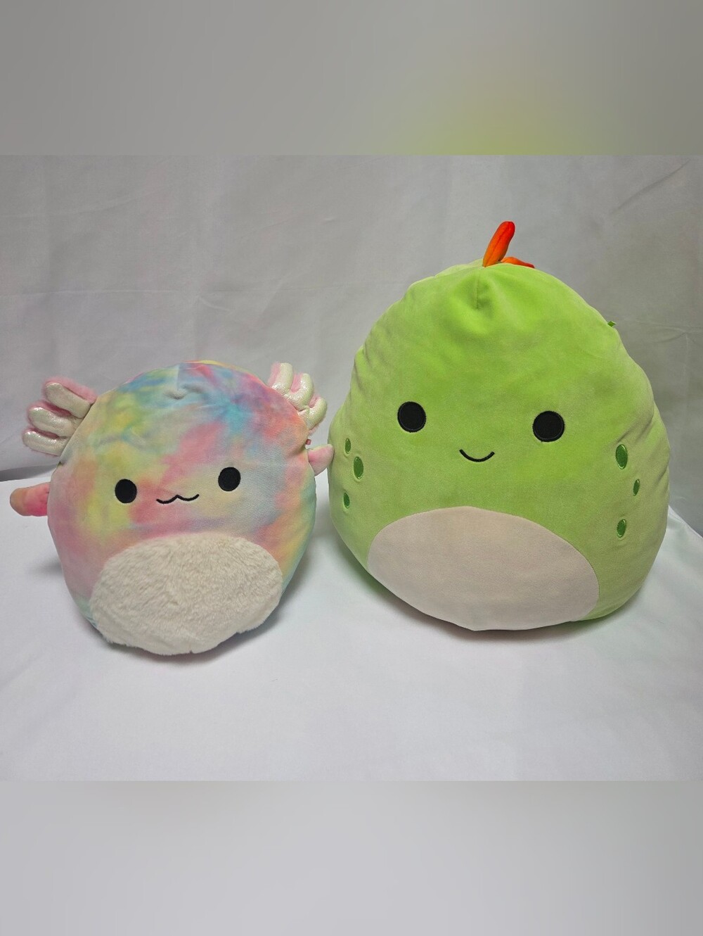 Squishmallows 2-Piece Bundle Seanster 16" Stegosaurus & Tinley 11" Axolotl
